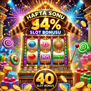Hafta sonu %40 slot bonusu, renkli ışıklar ve kazanç fırsatlarıyla dolu enerjik bir deneyim sunuyor.